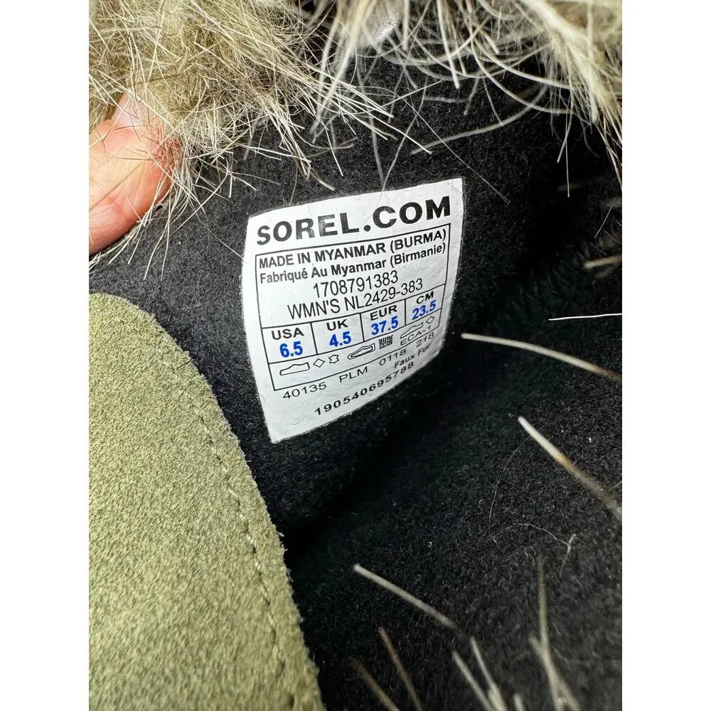 Sorel Joan of Arctic Winter Boots Grey Faux Fur Waterproof Snow Boots Size 7